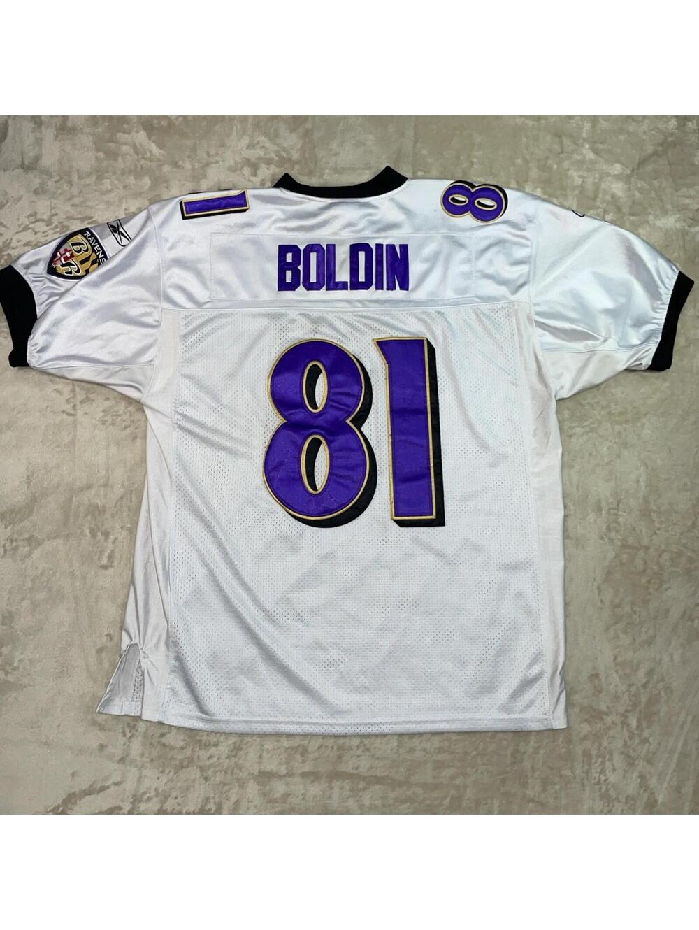 Reebok On Field NFL Baltimore Ravens Anquan Boldin #81 Jersey Mens Sz 52 2XL SLD